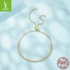 Sterling Silver S925 Women'S Adjustable Box Bracelet, Simple And High-End Temperament Bracelet