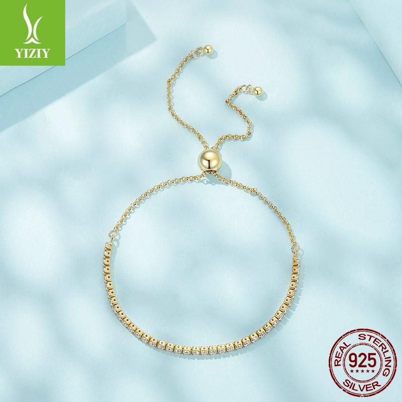 Sterling Silver S925 Women'S Adjustable Box Bracelet, Simple And High-End Temperament Bracelet