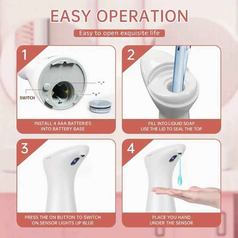 Automatic Touchless Liquid Hand Soap Dispenser Infrared Sensor Hands Free Electric Soap Pump for Bathroom Toilet Home