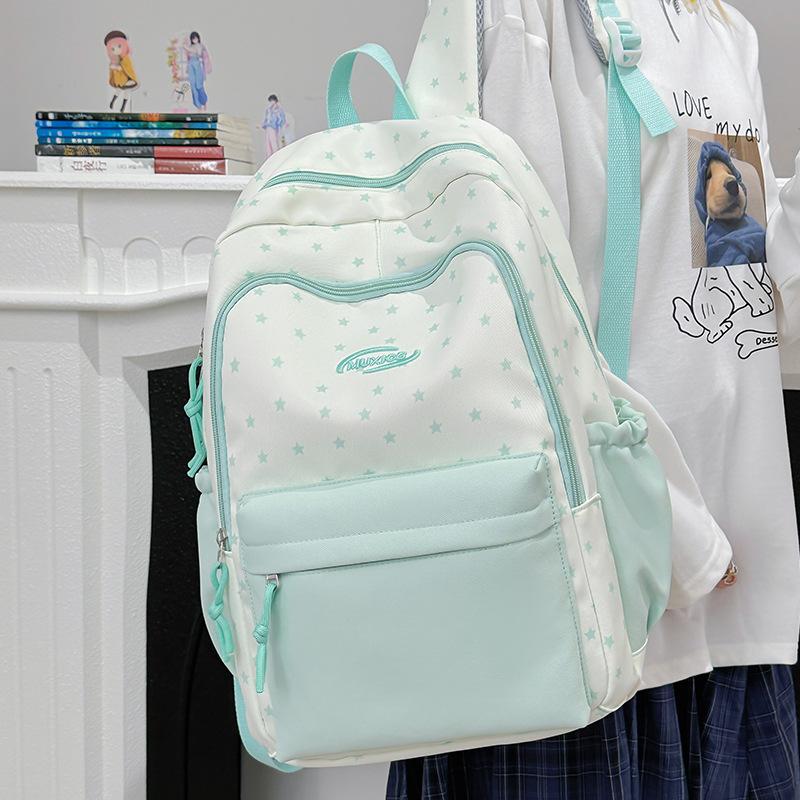 Schoolbag cute contrasting backpack female stars cute small fresh backpack high school student college student schoolbag junior high school girl