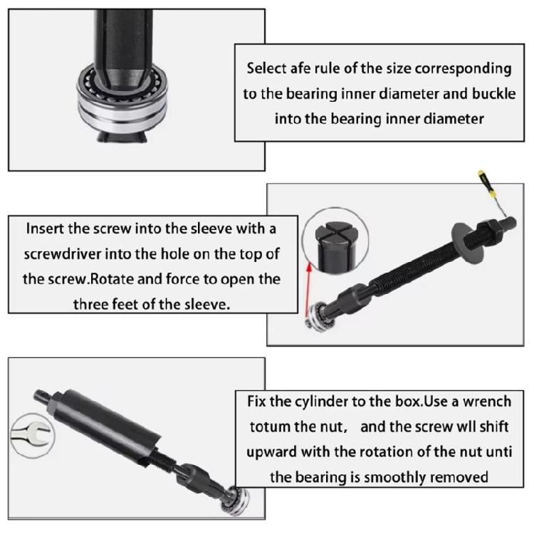 Easy To Use Motorcycle Bearing Puller Removal Tool Kit 9-23mm Diameter Suitable for DIY Enthusiasts & Repair Technicians