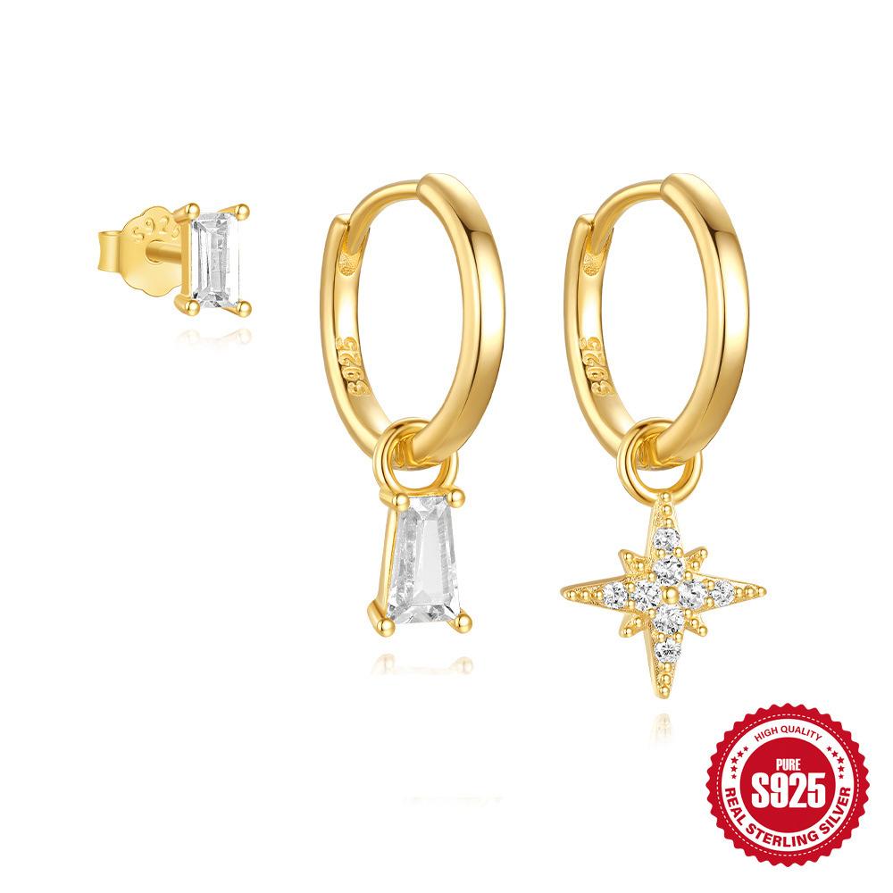 

Серьги-подвески с геометрическим узором и классическими отверстиями из стерлингового серебра 925 пробы с микрозакрепкой и бриллиантами 925 Silver