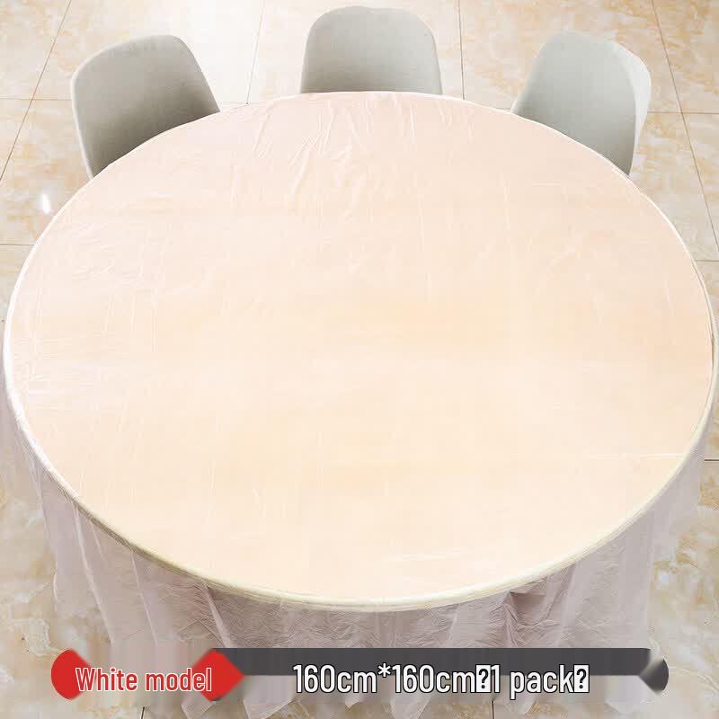 ZISIZ Red Thickened Disposable Round Plastic Tablecloth