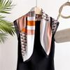 1 Peça Lenço Quadrado Estampado Lenço Estampado Feminino Lenço de Pescoço de Seda Imitada de Luxo Bandanas Foulard Faixas de Cabelo Envoltórios Para Viagem Praia