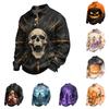 Men's Stylish Halloween Long Sleeve Button-Up Shirt