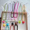 Acrylic Glass Beaded Chain Spring Summer Choker Necklace Fashion Heart Pendant  Neck Accessories