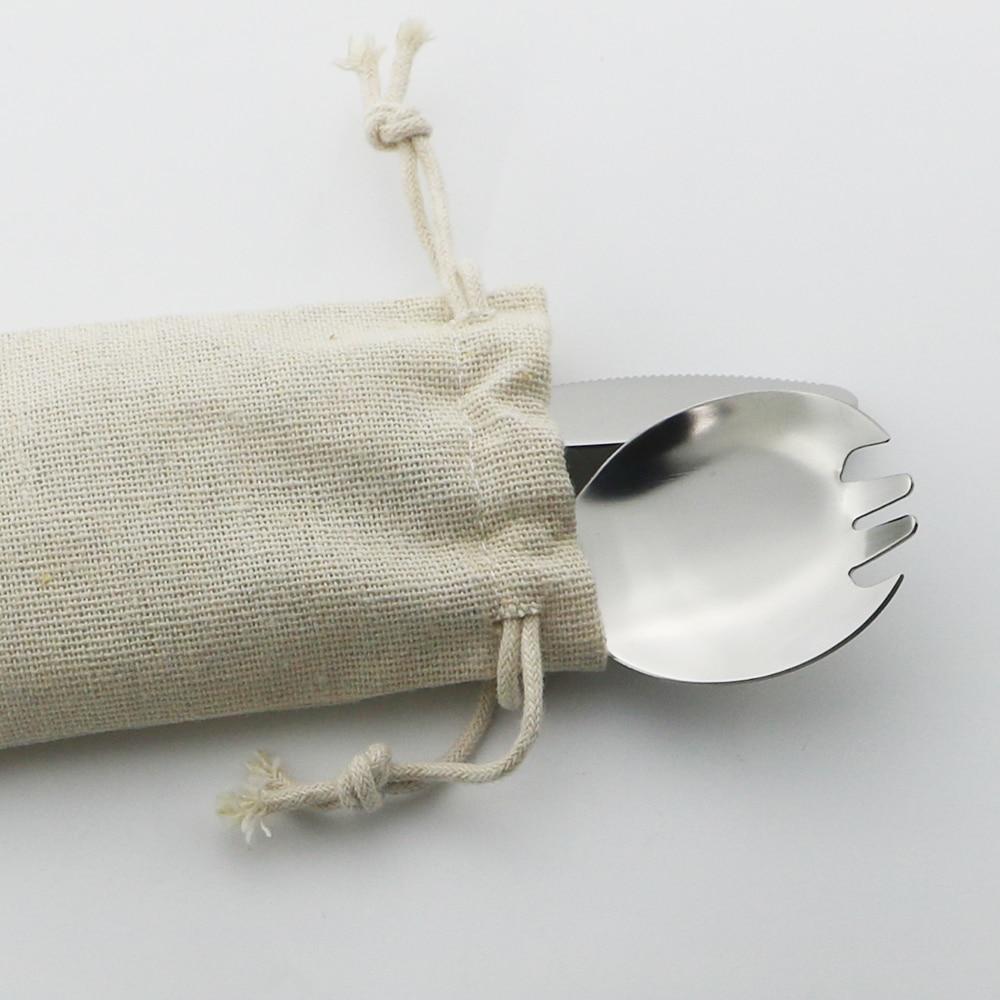 Silver Dinnerware Fold Flatware Set for Spoons Instant Noodle Fork Picnic Hiking Tableware Stainless Steel Cutlery Outdoor Silverware