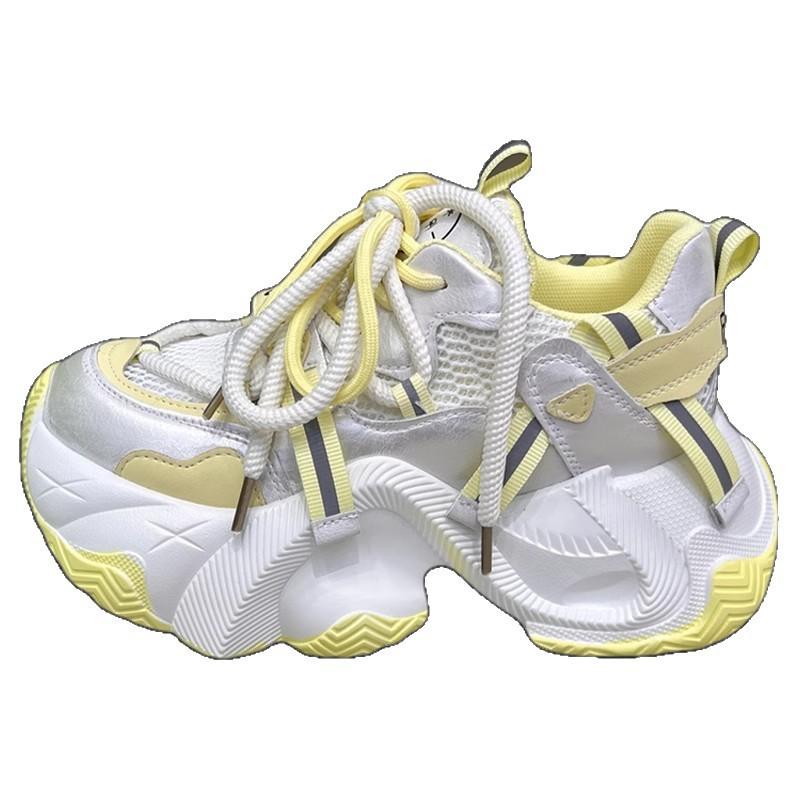 Cool Thick-soled Dad Shoes Women's Autumn New Mesh Breathable Heightened Feet Small Versatile Casual Sports Shoes