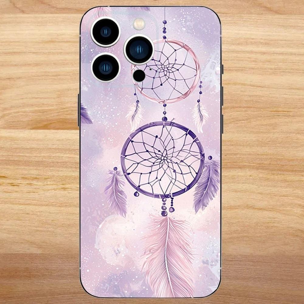 Dreamcatcher Feather Phone Case For iPhone 16,15,14,13,12,11,Mini,Pro,SE,MAX White Matte Shockproof Cover