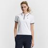 FILA Tennis Fashion Minimalist Classic Versatile Casual Sports Comfortable Short Sleeve Knitted Polo Shirt Women tops Jade-White A11W613109FWT