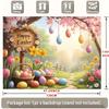 2D Easter Floral Garden Backdrop Cloth 2D Print Colorful Eggs Home Wall Hanging