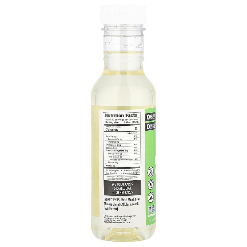 Zero Sugar Simple Syrup With Monk Fruit & Allulose, 12 fl oz (354 ml)