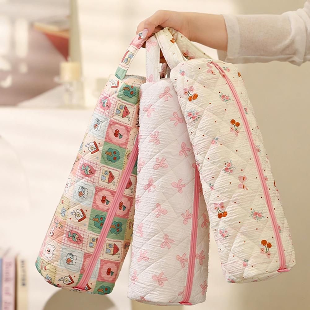 Hair Dryer Storage Bag Quilting Cotton Large Capacity Dustproof Curler Storage Bag With Handle Portable Carrying Case For T J0E9