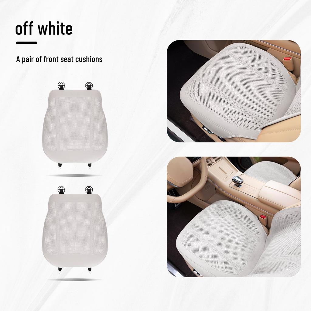 Denza Four Seasons Breathable Car Seat Cushion - Comfortable, Thin Plush, Single-Piece Cover