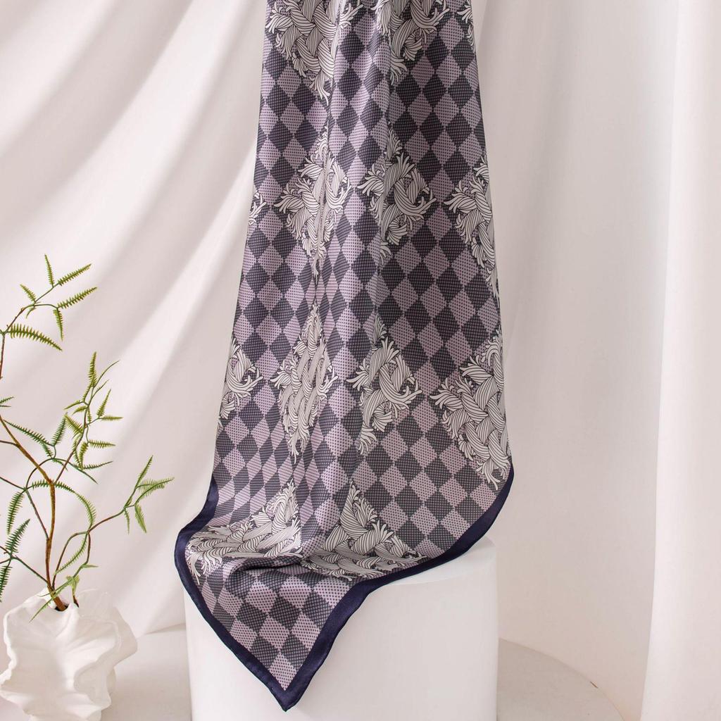 2026 New Women's Silk Scarf: Old Money Style, 86cm Mulberry Silk Crepe Satin, High-Grade Feel, Printed Square Scarf Shawl