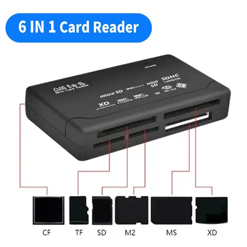 

6 в 1 мини-кардридер все в одном кардридер USB 2.0 480 Мбит/с кардридер Mini SDHC TF MS M2 XD CF Micro SD ридер для MP3 цифровой камеры