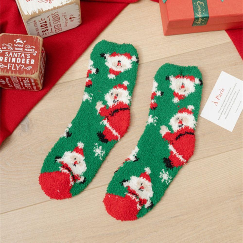 Warm Christmas Velvet Socks Winter Carpet Socks Xmas Gifts Fluffy Floor Socks  Women