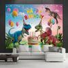 Party Backdrop Dinosaur Cartoon Text Balloons Festive Atmosphere Banne Photo Booth Decor Birthday Party Decor