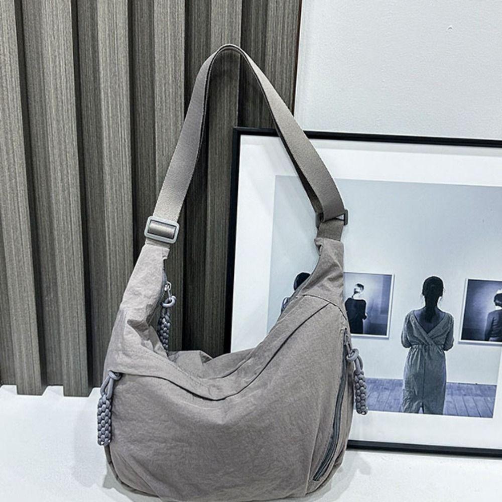Large Capacity Tote Bag Simple Single-shoulder Bag Trendy Shopping Handbag  Student