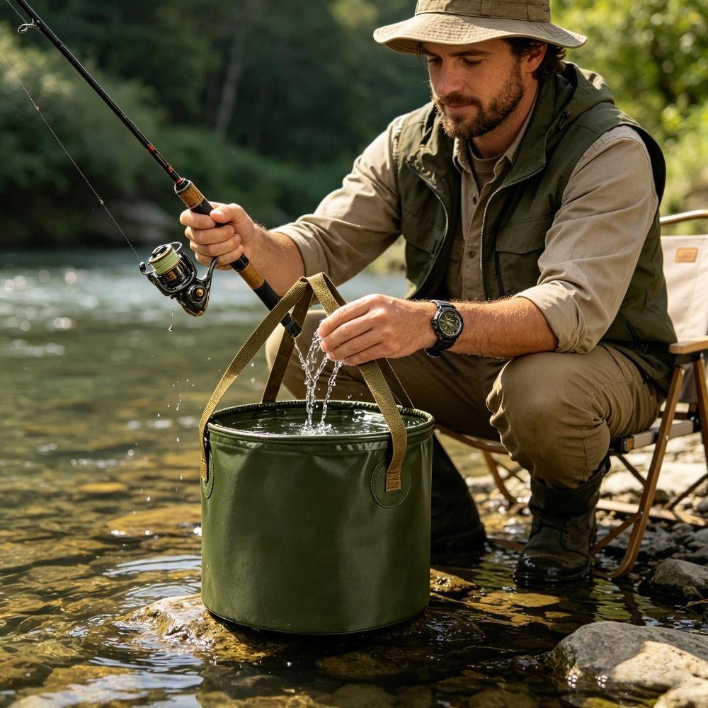 Portable Multifunctional Outdoor Bucket Collapsible Fishing Bucket Outdoor Travel