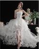 [Hosaku Co., Ltd.] Gorgeous Off-the-Shoulder A-Line Tiered Wedding Dress with Long Train, Elegant Princess Style, Lace-Up, Perfect for Concerts, Recit