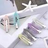 Geometric Metal Hair Side Clip Seamless Women Hairpins Plastic Rhinestone Leaf Hair Clips Solid Romantic Party Hair Decorations