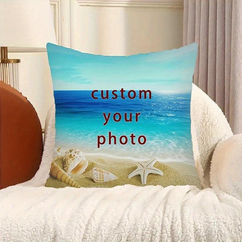 1 customized pillow, customizable photo pillow, personalized name pillowcase, suitable for bed travel, lumbar support, outdoor c