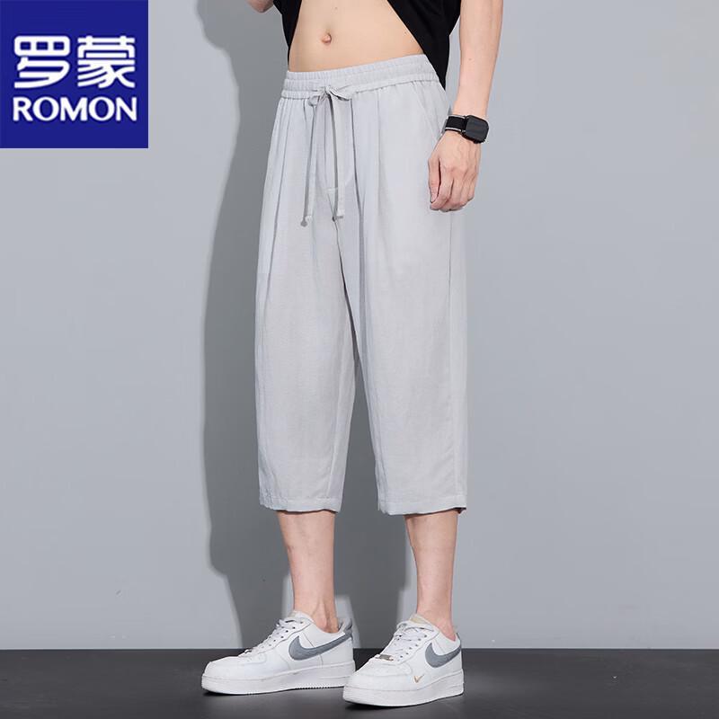 ROMON Men s Ice Silk Blend Loose Capris 3XL