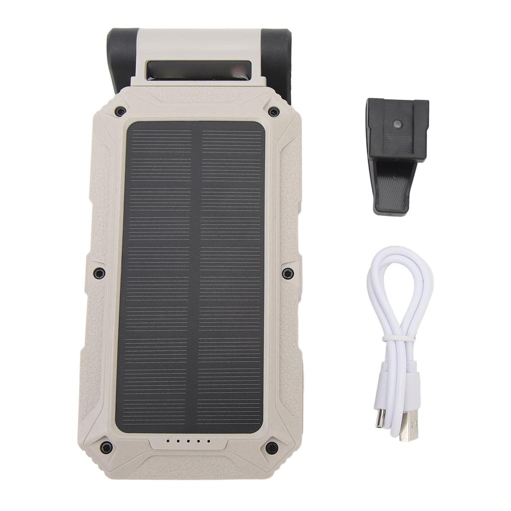 Magnetic Work Light Gray White Solar Powered 360 degrees  Rotating Headlight 800LM Sidelight Design with