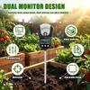 Portable 7-in-1 Soil Moisture Meter, Dual Display Plant Tester with 90° Adjustable Head, Measures Moisture/pH/Fertility/Light/Soil & Air Temp/Humidity