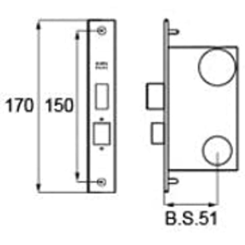 TOSTEM Pouzdro na zámek MIWA PA-01 Main Box Zámek pro výměnu madla tyče Výměna zadní sada 51mm hlavní dveře použité: Různé vchodové dveře PA01