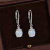 Opal Earrings with Micro Pave Cubic Zirconia Leverback Closure Copper Base with Platinum Plating Durable Design for Everyday Wear