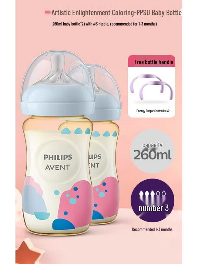

Philips Avent Art Series PPSU Baby Bottles 260ml (2-Pack)
