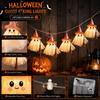 Halloween Geister Lichterkette LED für Dekorationen, Niedliche Hängende Gaze Lampen Weiches Leuchten Nachtlicht mit Warmweißen Lichtern, Innenbereich Zuhause Party