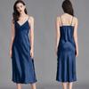 Nachthemden für Damen Lang Ärmellos Nachthemden Satin Seide Chemise Dessous Slipkleid Sexy Nachtwäsche Schlafshirt für Damen