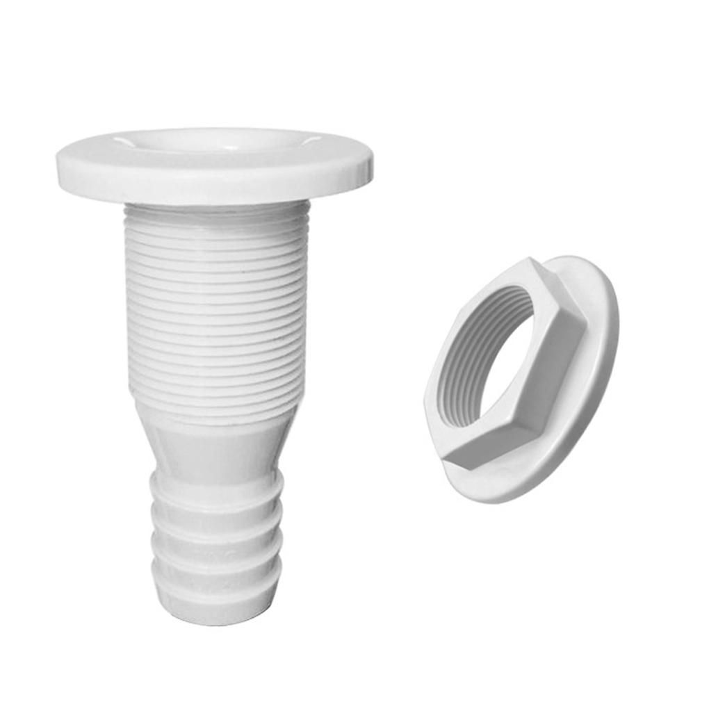Boat Scupper Straight Plastic 3/4in White Connector Hose Outlet Bilge Replacement Boats Marine Yacht Sail Hardware