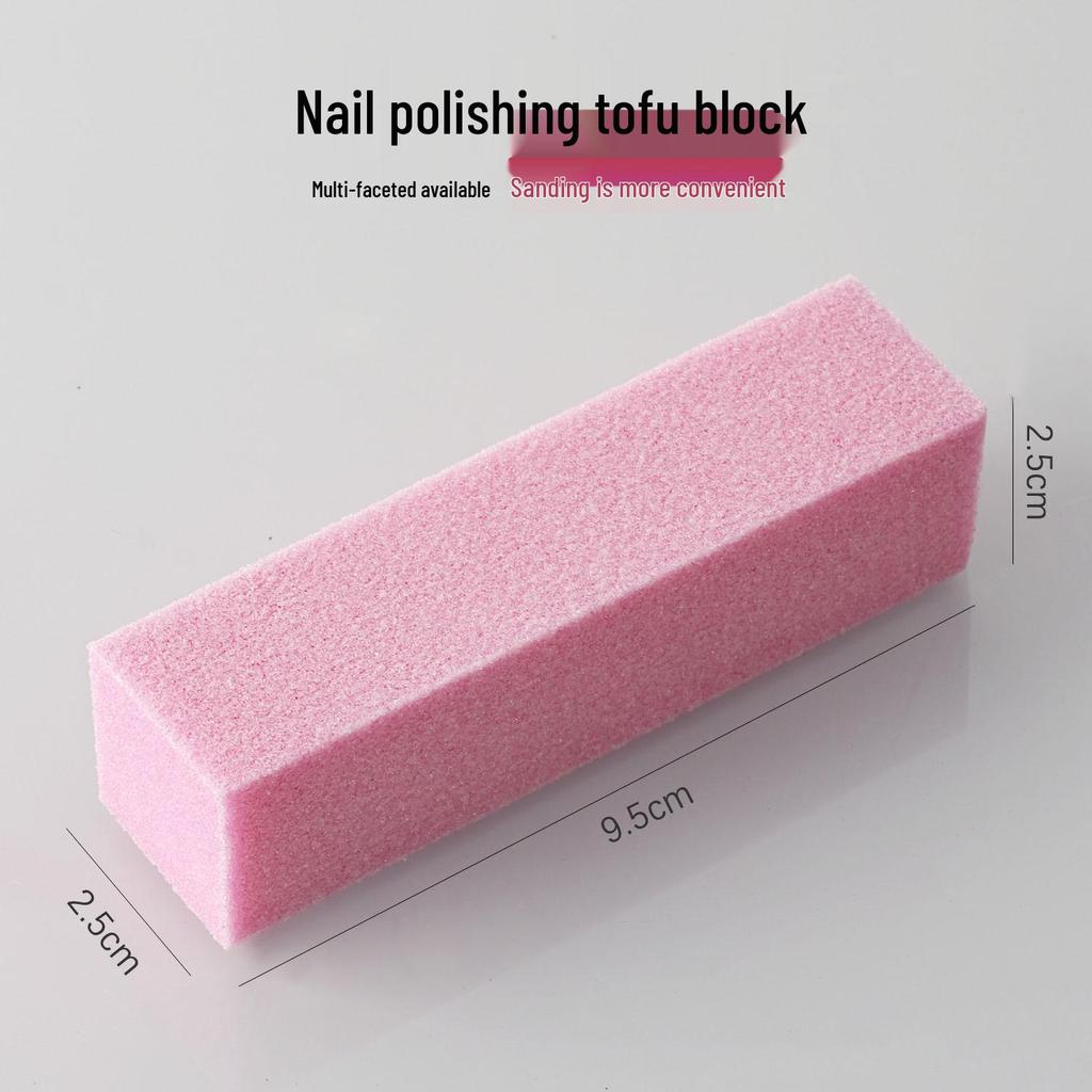 Nail Art Black Tofu Sponge Buffing Block for Gel and Crystal Nails