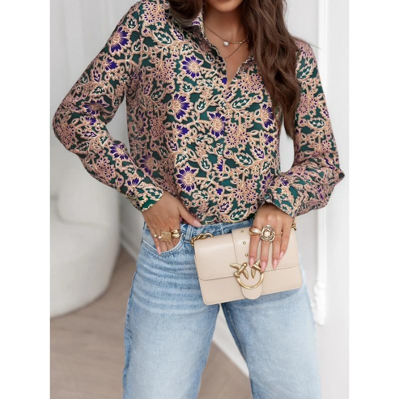 

v-neck long sleeve women s shirt tops M зелений