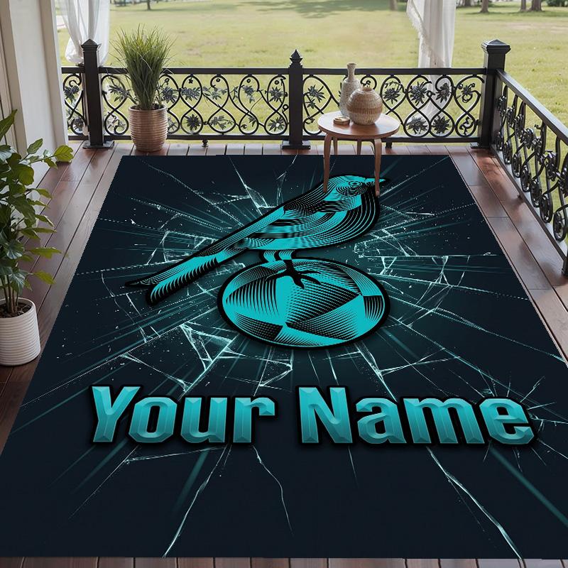 Custom Text Printed Rug Norwich City Non Slip Floor Carpet For Home Room Decor
