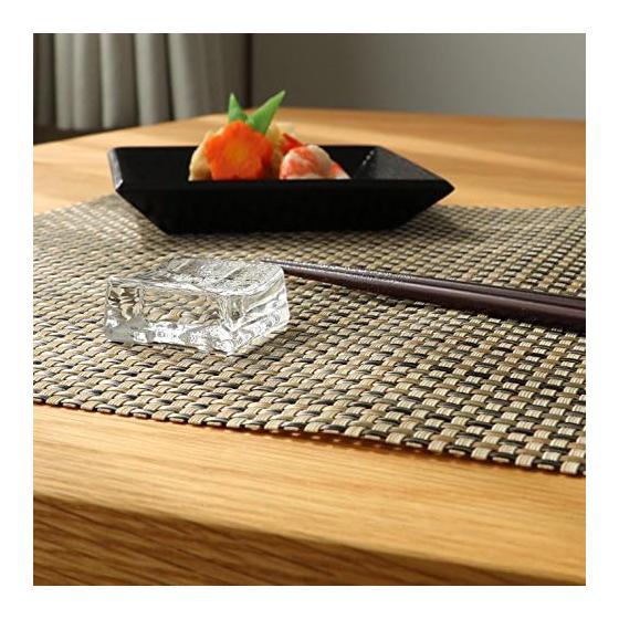 ADERIA Chopstick Rests, Square, Set of 5, Crystal Glass, Made in Japan, F-70861