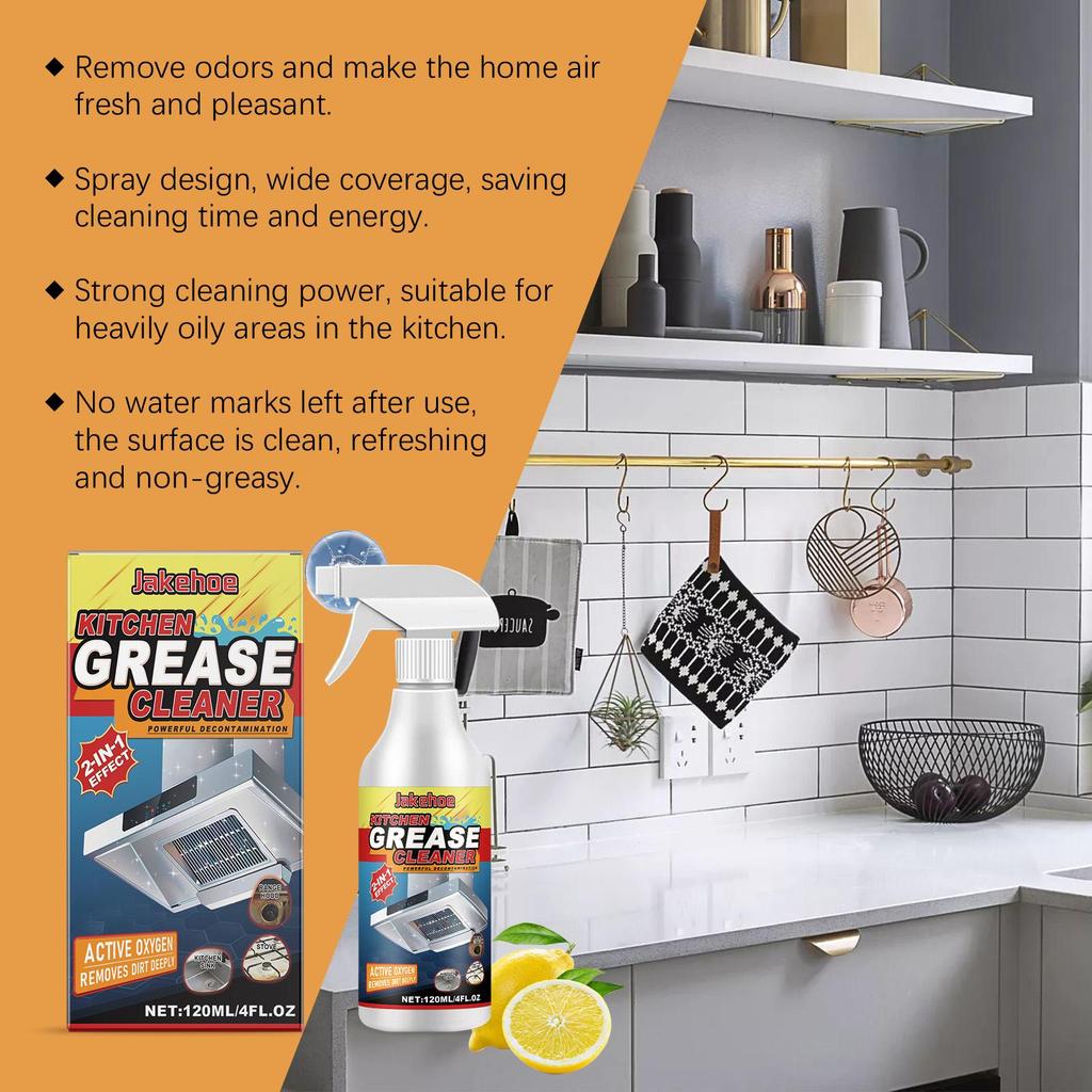 Kitchen Grease Cleaner Household Heavy Duty Grease Cleaner Kitchen Stovetop Stain Remover Foam Cleaner