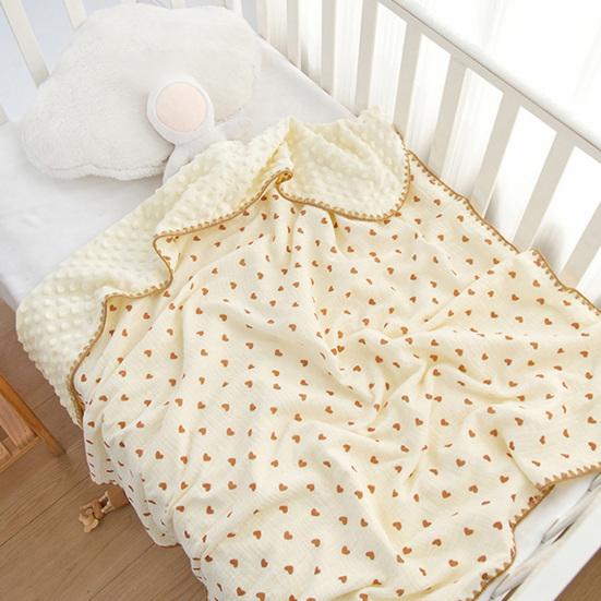 Baby Blanket Soft Double-Layer Design Printing Pattern Sleeping Blanket Easy Care Fabric Newborn Baby Blanket