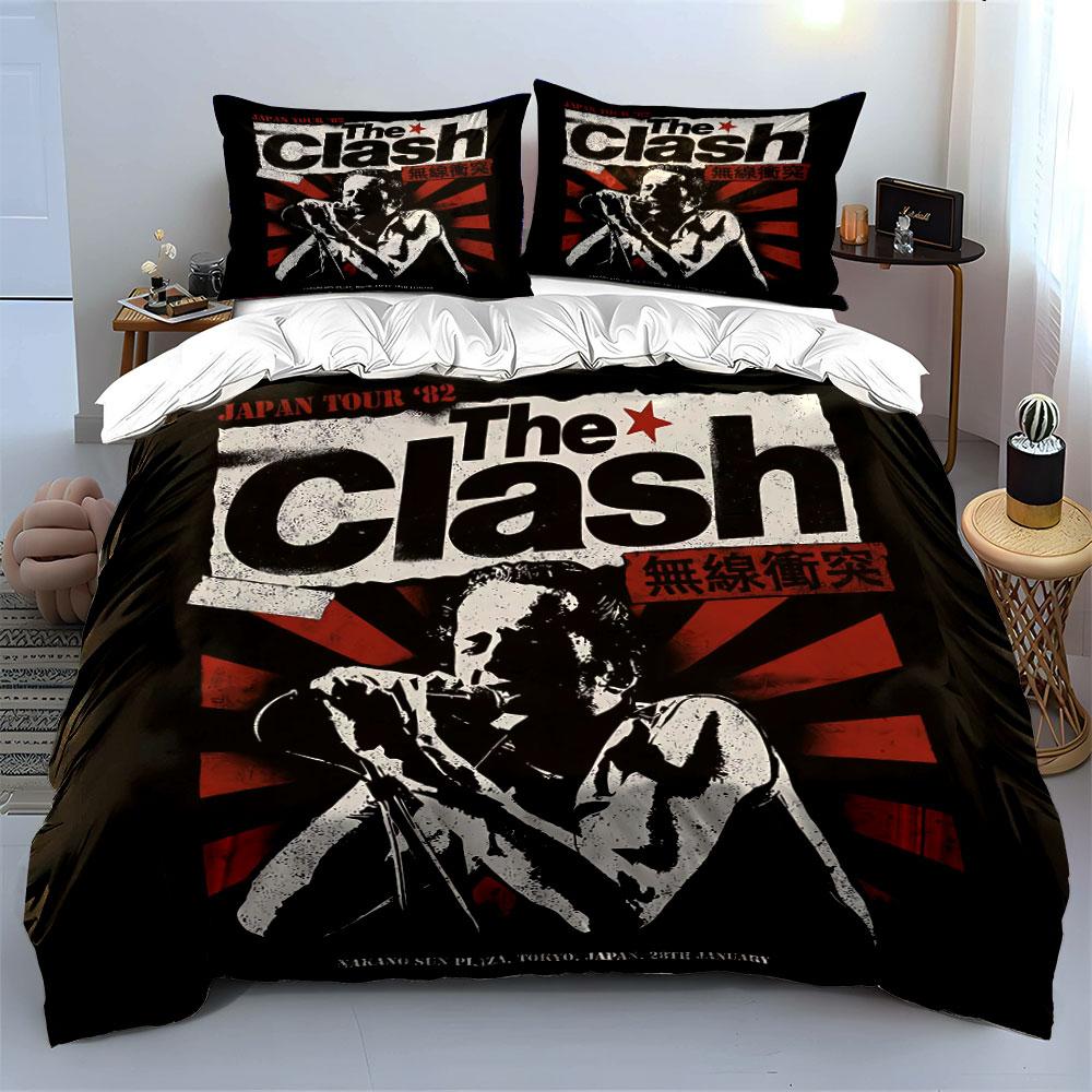 The Clash Japan Tour Poster Bedding Duvet Cover Set Duvet Cover Pillowcases (1*Duvet Cover 2*Pillowcases, without duvet insert)