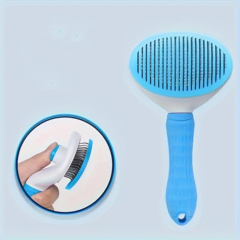 Dog and Cat Cleaning Face Comb,One-Button Hair Removal,Pet Hair Removal Massage Combs,Needle Comb Beauty Cleaning Brush синий