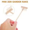 4 Stück Mini Zen-Garten Rechenwerkzeug-Set, Hölzerner Sandrechen, Meditationstisch, Puppenhauszubehör und Sandkasten-Dekoration