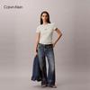 Calvin Klein Jeans Women's CK Logo Ribbed Slim Fit Tee