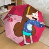 1pc Gravity Falls Automatic Folding Umbrella - Compact 8-Rib Design, Durable Plastic & Iron, Lightweight for Outdoor Daily Use,  a0929219