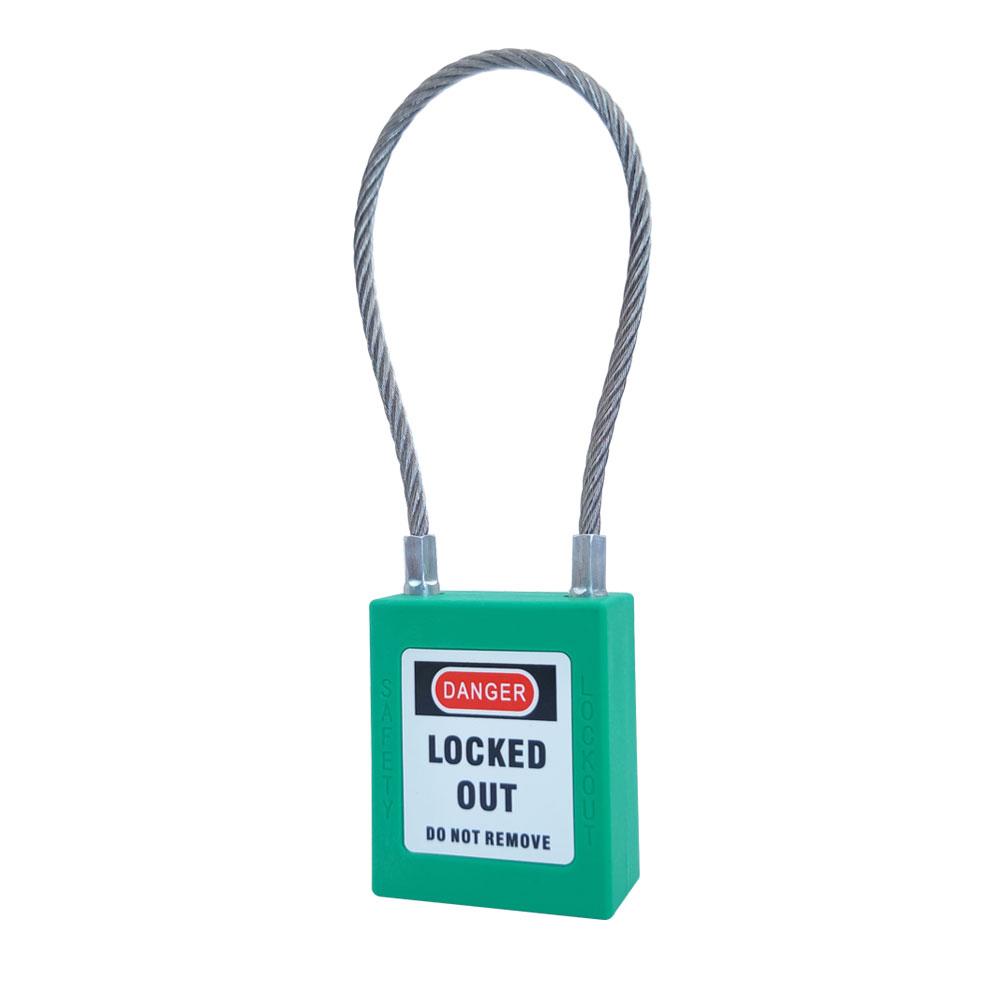 QVAND 90mm Safety LOTO Locks with Different Steel Cable Buckles Nylon Bodies Multiple Colors for Padlock Locking