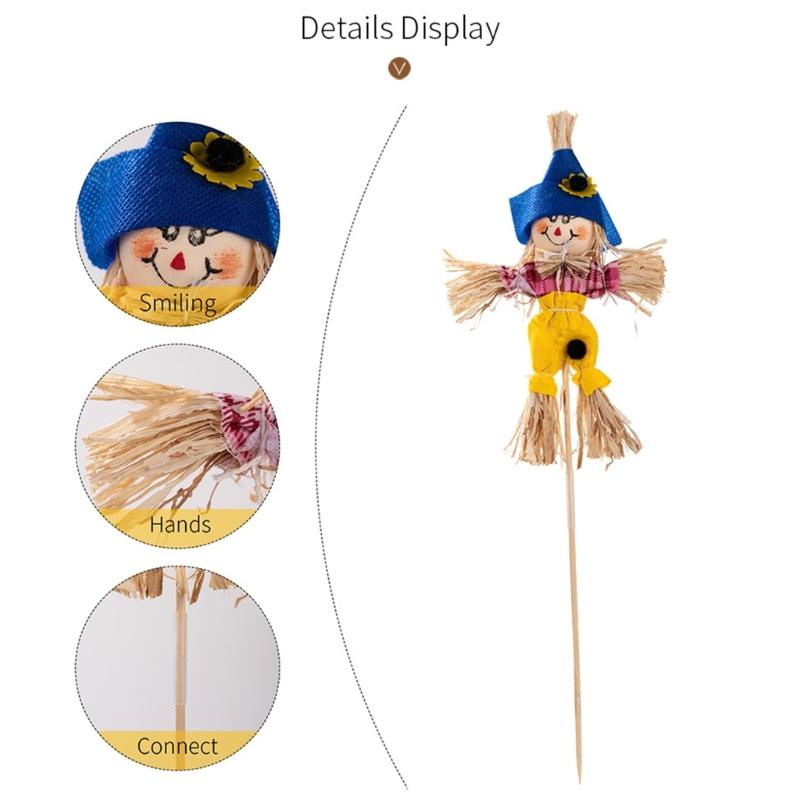 Halloween Scarecrow Decorations Fall Harvest Scarecrow for Autumn,Garden,Thanksgiving Decor Standing Scarecrow Decor