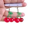 Delicate Alloy Cherry Earrings Youthful Cherry Drop Earrings Sturdy Alloy Ear Hook Adornment in Multiple Colors